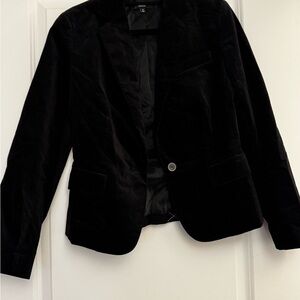 Talbots Black Velvet Blazer Tailored Fit